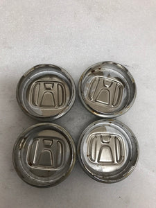 Set of 4 Honda Black Wheel Rim Center Caps Chrome Logo 69 MM 44732S7SJ01