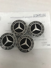 Load image into Gallery viewer, Mercedes Benz SET OF 4 Black Center caps A1714000025 ( 75 mm)